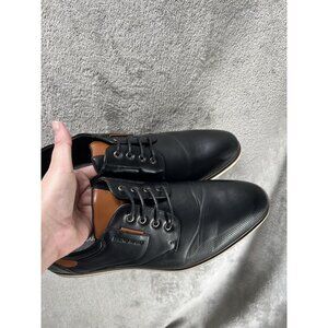BRUNO MARC NEW YORK Mens 12 Black Faux Leather Comfort Oxford Loafers Dress Shoe